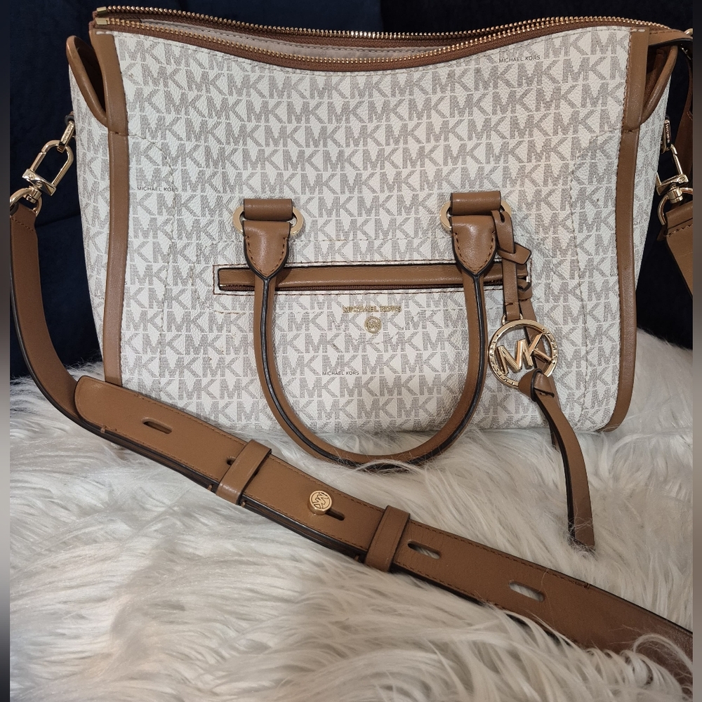 Michael Kors Brown and Cream Women's Bag